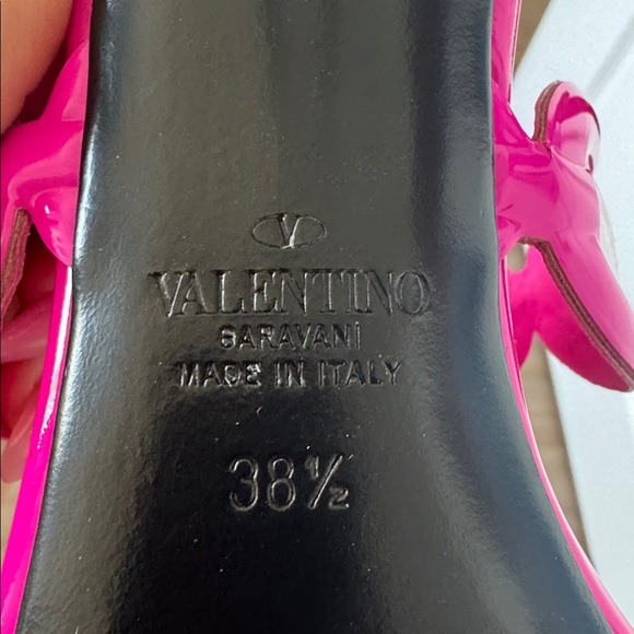 Valentino Hot Pink Patent Slide Heels Size 38 1/2 - Picture 3 of 4